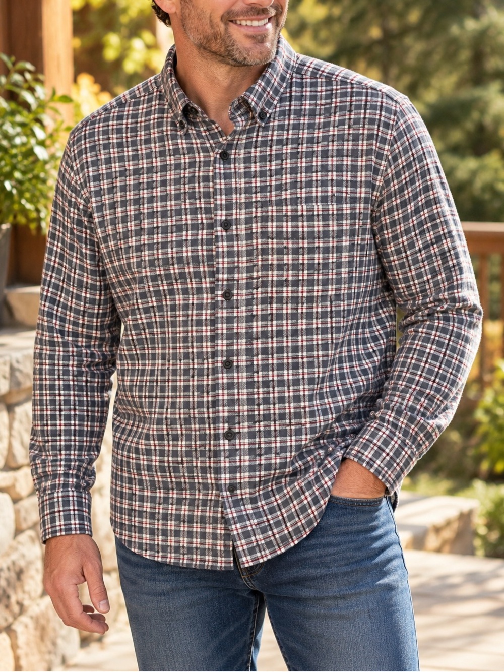 100% Organic Cotton Royal Robbins Plaid Button Front Shirt Men’s Medium Gorpcore